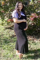 Black Sleeveless Pocketed Wide Leg Maternity Jumpsuit