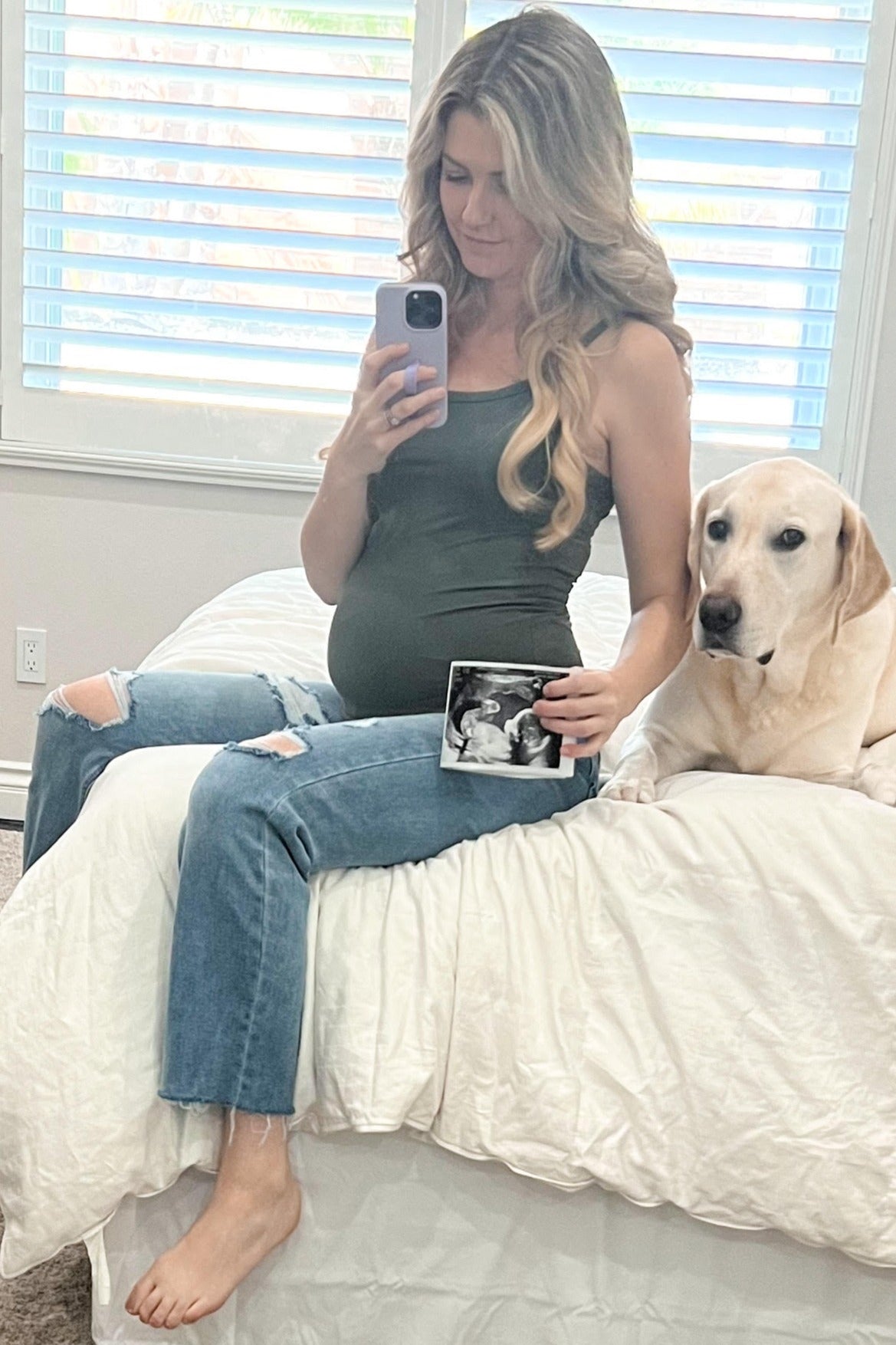 Light Blue Cropped Distressed Maternity Jeans