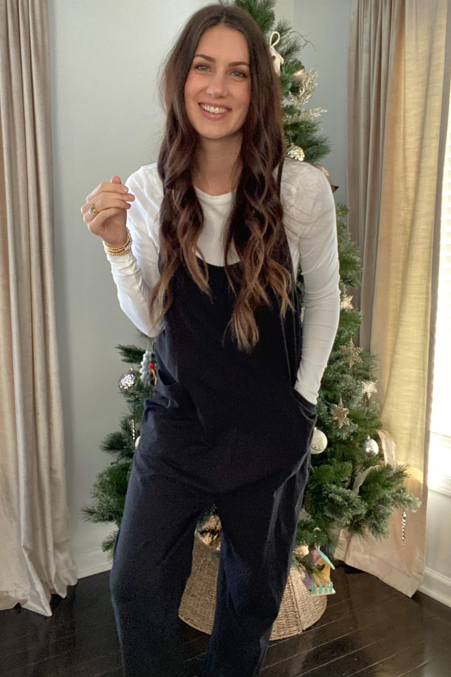 Black Front Pocket Jumpsuit