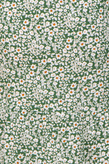 Green Floral Smocked Off Shoulder Maternity Midi Dress