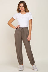 Olive Drawstring Accent Joggers