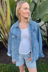 White Ribbed Maternity Tank Top