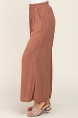 Camel Wide Leg Lightweight Pants