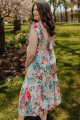 Multicolor Floral Ruffle Accent Maternity Maxi Dress