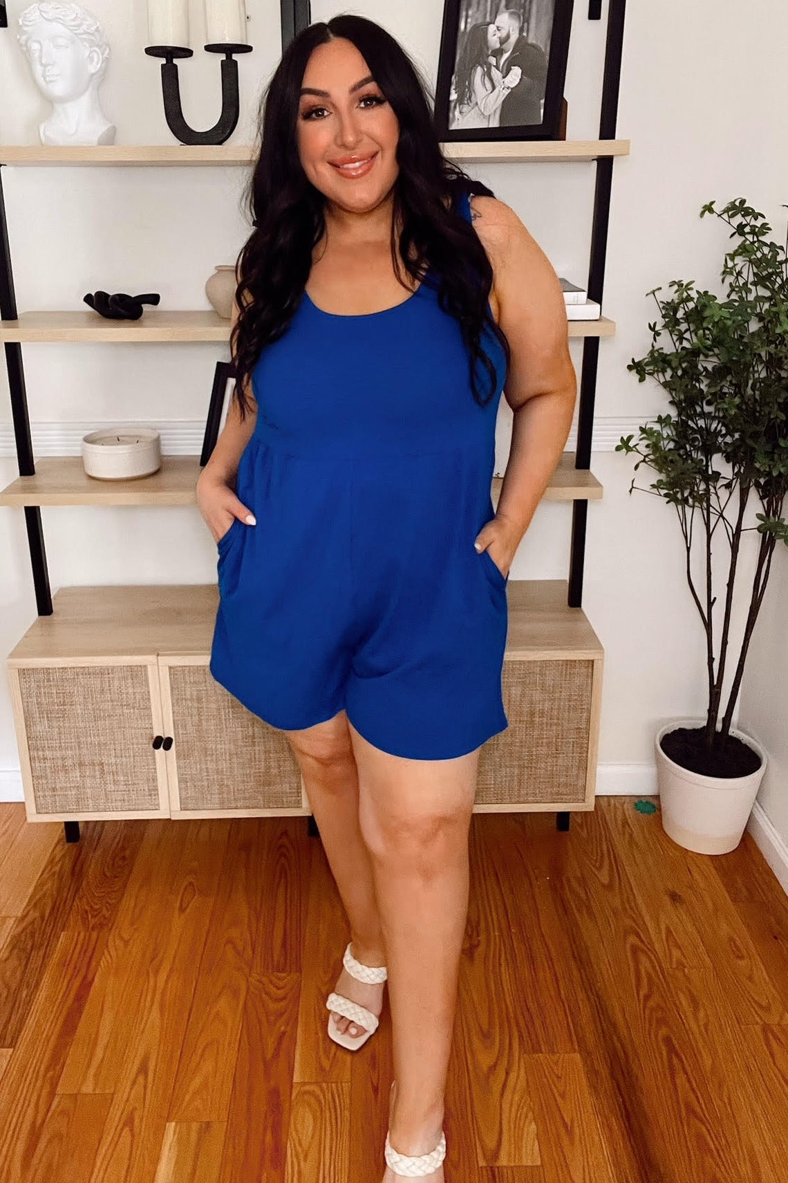 Royal Blue Knot Strap Romper