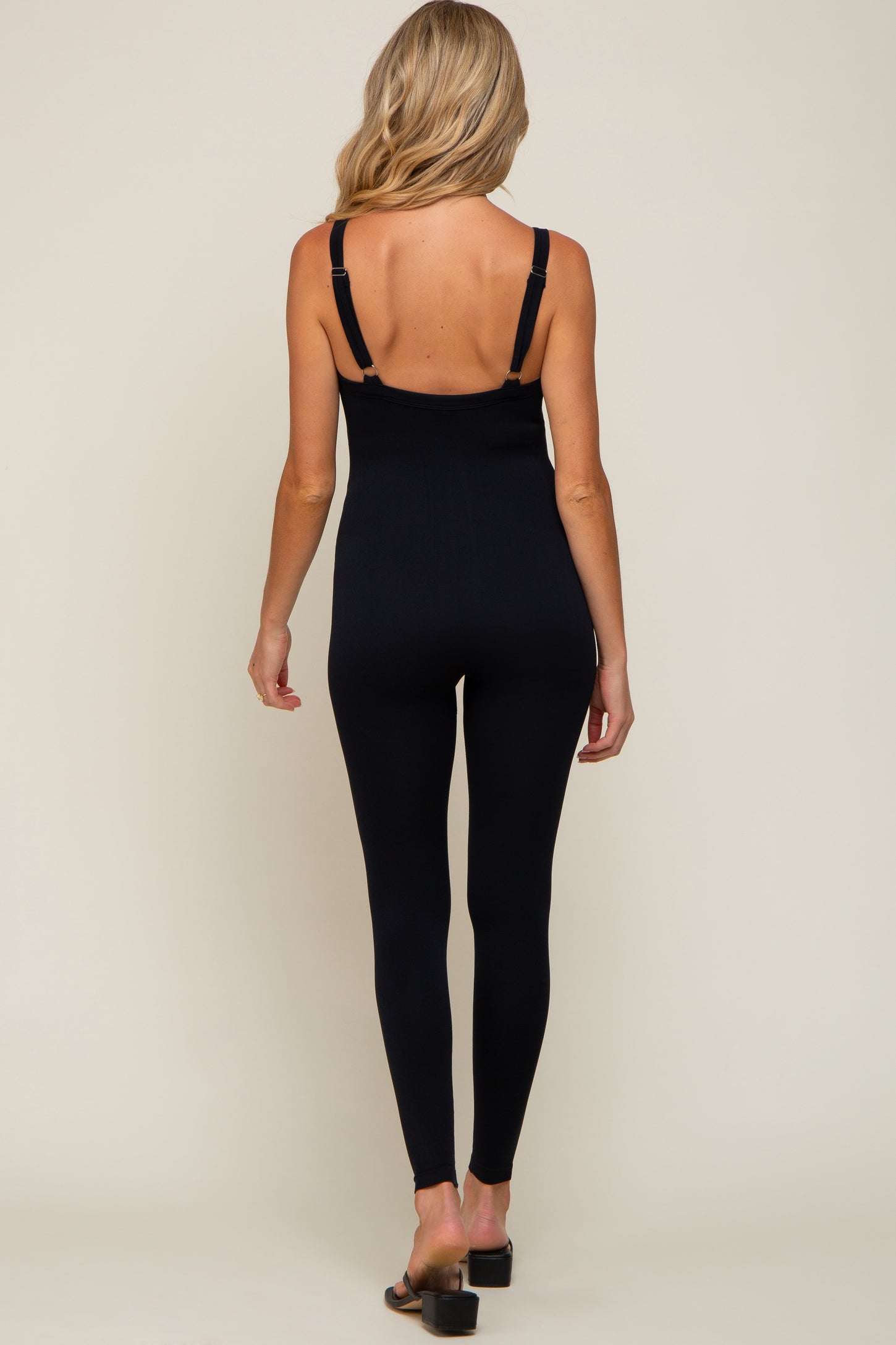 Black Sleeveless Maternity One Piece