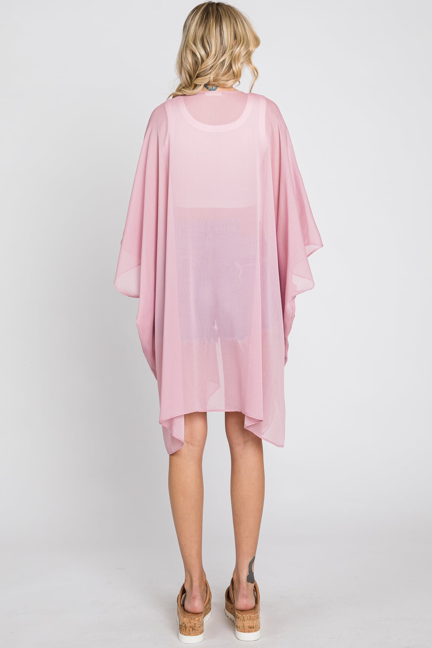 Pink Lightweight Side Slit Coverup