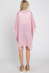 Pink Lightweight Side Slit Coverup