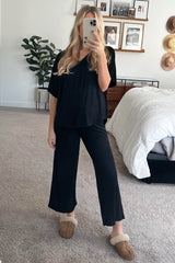 Black Cropped Pant Maternity Set