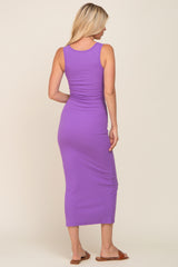 Lavender Ribbed Basic Maxi Dress