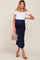Navy Blue Side Slit Maternity Midi Skirt