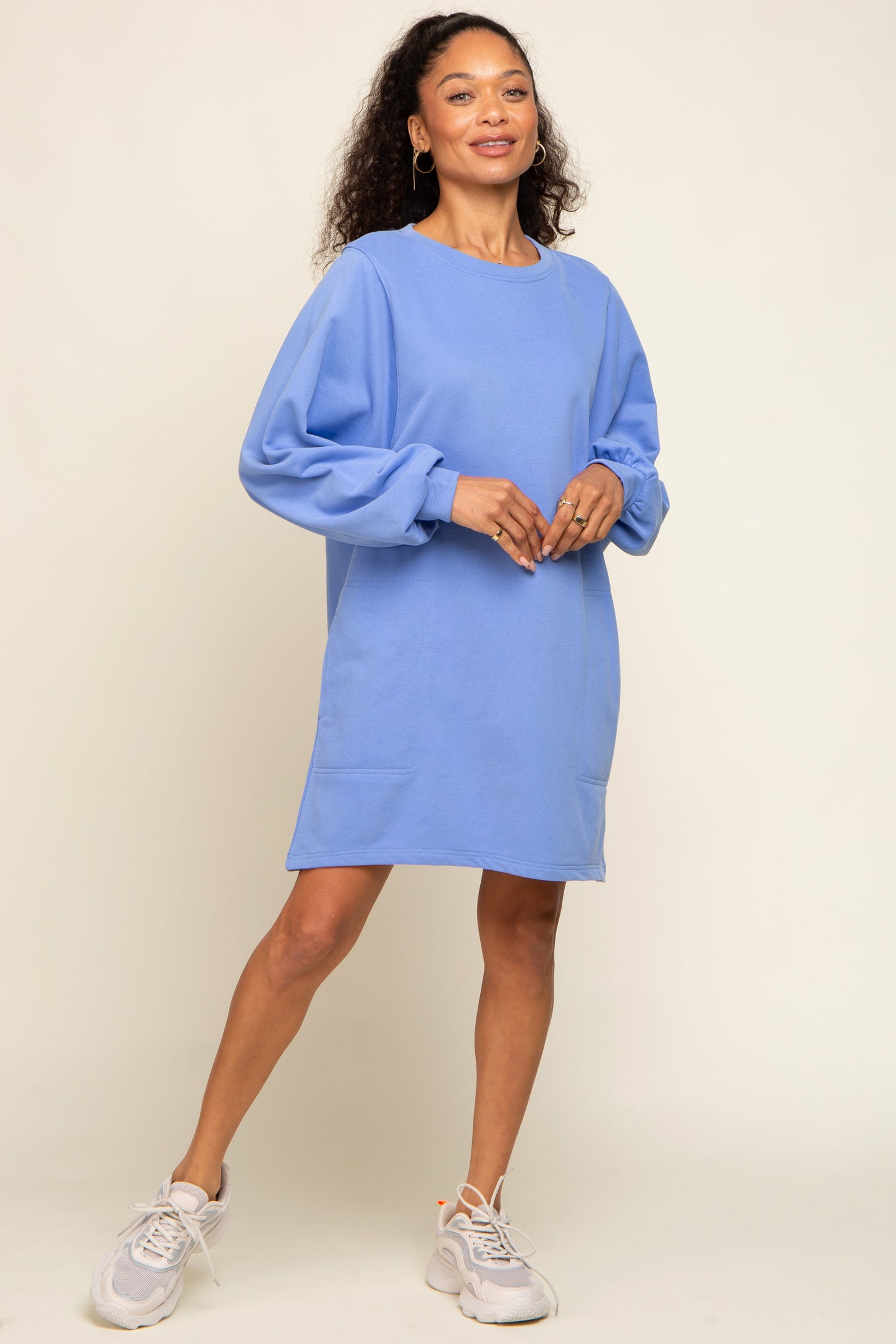 Blue Ultra Soft Sweatshirt Dress