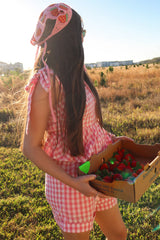 Coral Pink Peplum Top And Shorts Set
