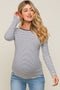 Ivory Striped Long Sleeve Scoop Back Top