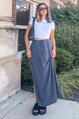 Charcoal Cargo Maxi Skirt