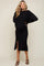 Black Knit Long Sleeve Crop Top Maternity Midi Skirt Set