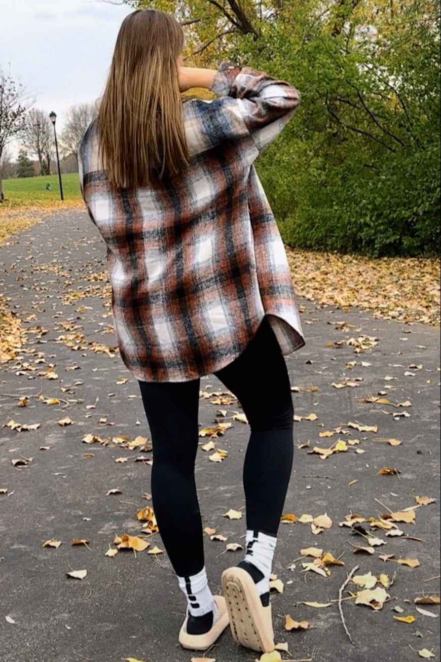 Rust Plaid Button Down Flannel