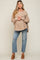 Beige Front Button Drop Shoulder Long Sleeve Maternity Top