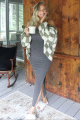 Black Striped Sleeveless Fitted Maxi Dress