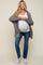 Heather Grey Cuff Sleeve Maternity Cardigan
