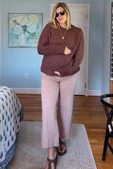 Brown Basic Chunky Knit Maternity Sweater