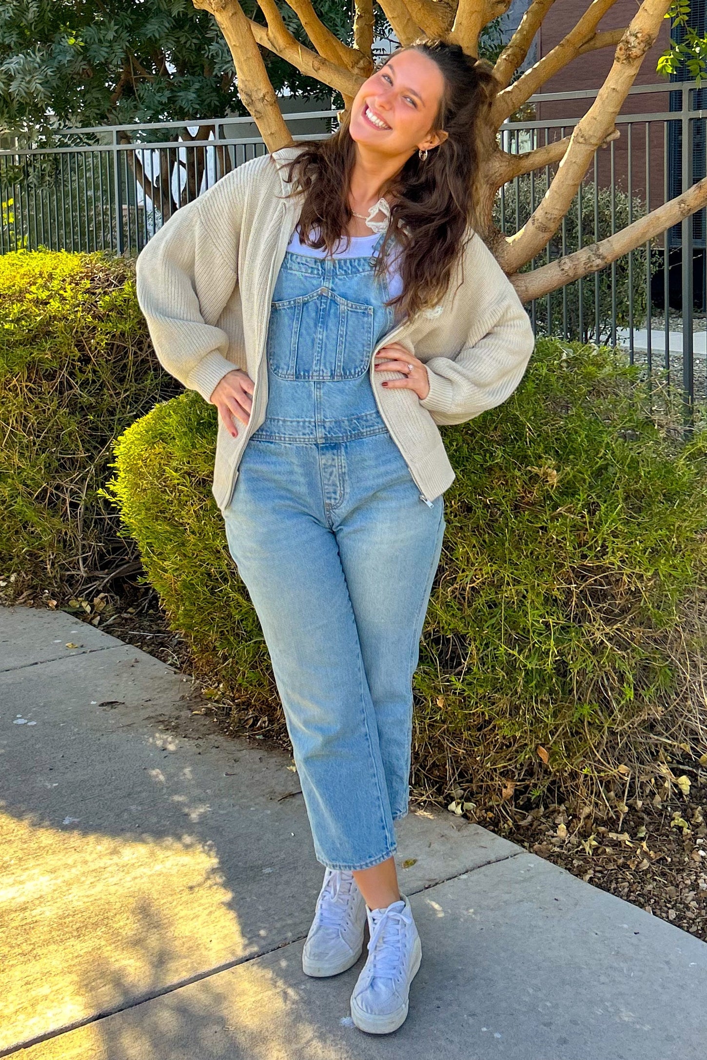 Taupe Oversized Zip Up Cardigan