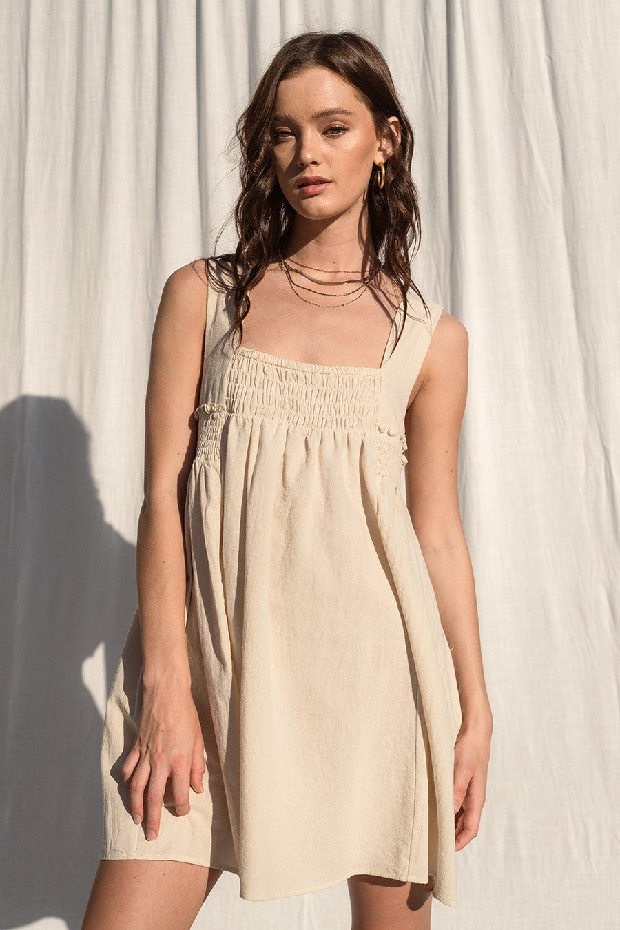 Natural Linen Flowy Dress – PinkBlush