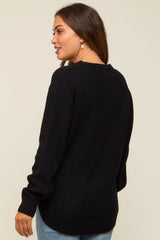 Black Knit Pullover Maternity Sweater