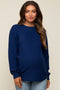 Navy Knit Pullover Sweater