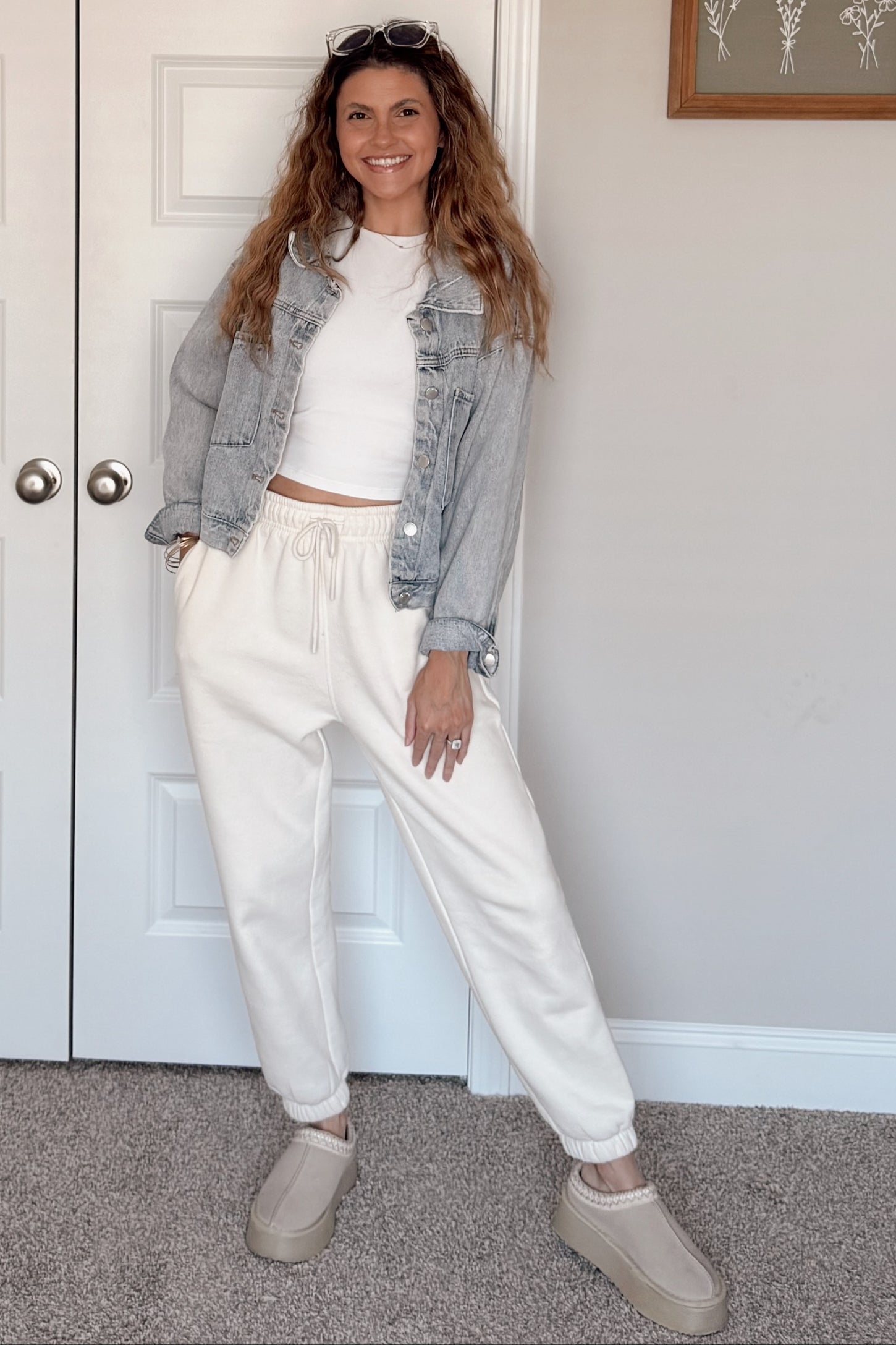 Ivory Basic Fleece Sweatpants