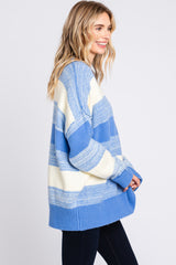Blue Brushed Striped Sweater