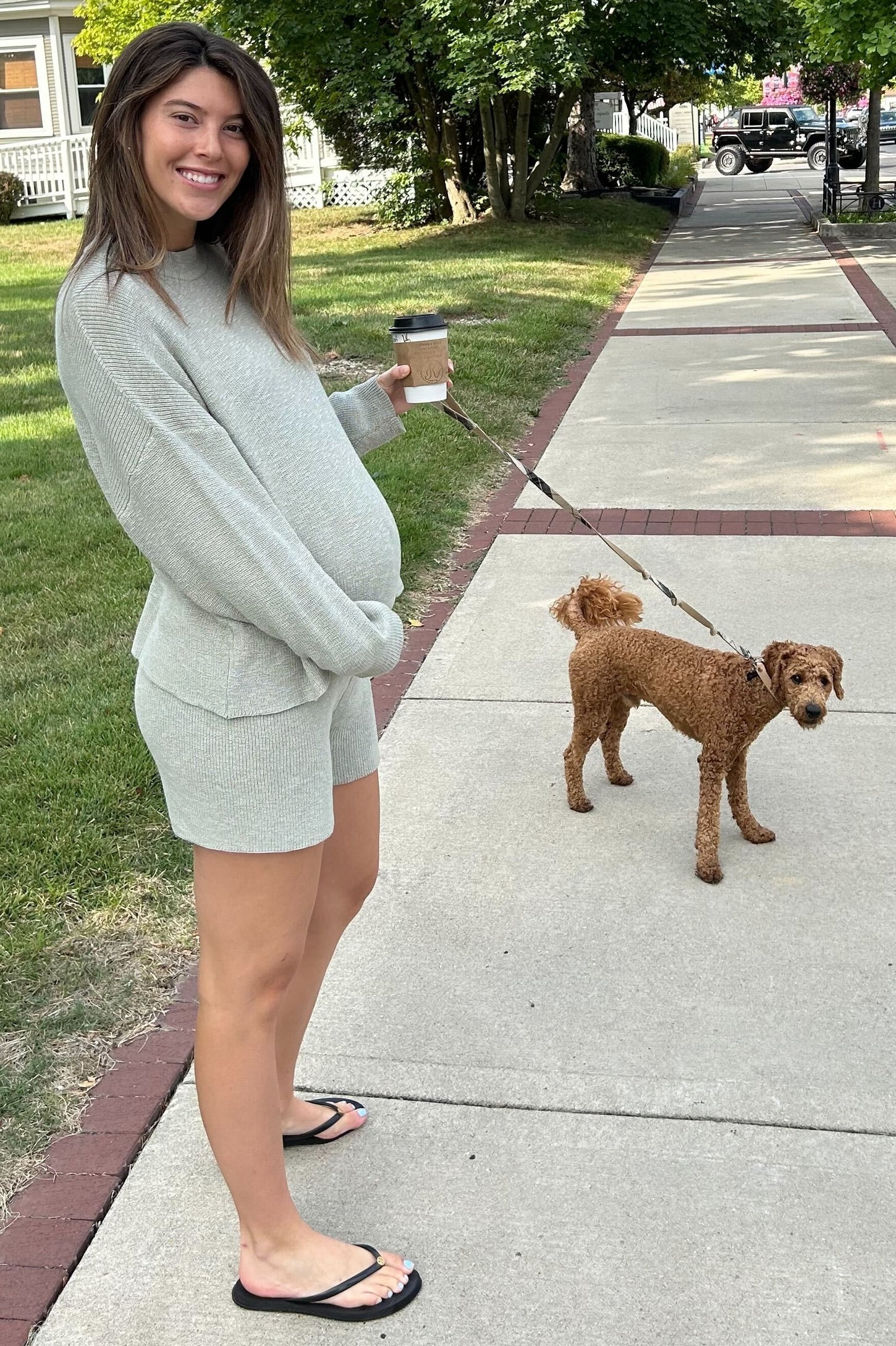 Sage Sweater and Short Maternity Set