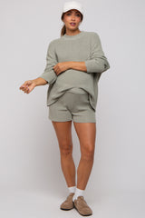 Sage Sweater and Short Maternity Set
