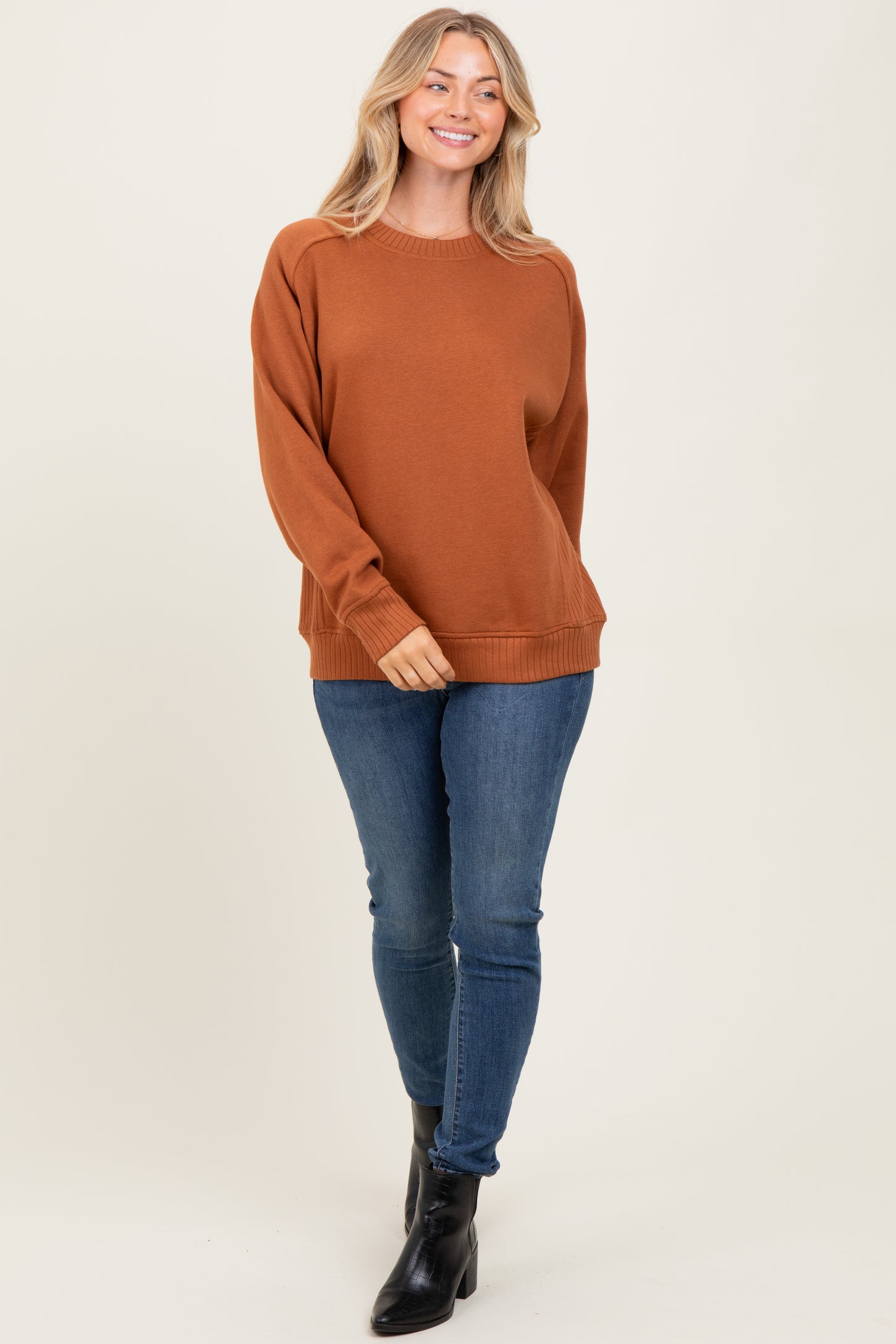 Camel Pullover Terry Crewneck