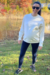 Ivory Pullover Maternity Terry Crewneck