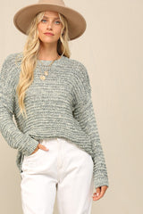 Light Olive Open Weave Maternity Sweater