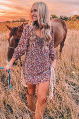 Indigo Ditsy Sweetheart Mini Dress