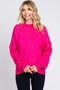 Fuchsia Bubble Sleeve Sweater
