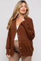 Dark Rust Basic Ribbed Maternity Cardigan Sweater