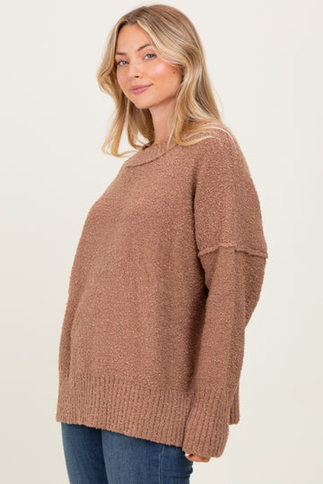 Mocha Knit Exposed Seam Sweater