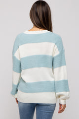 Blue Striped Brushed Maternity Sweater