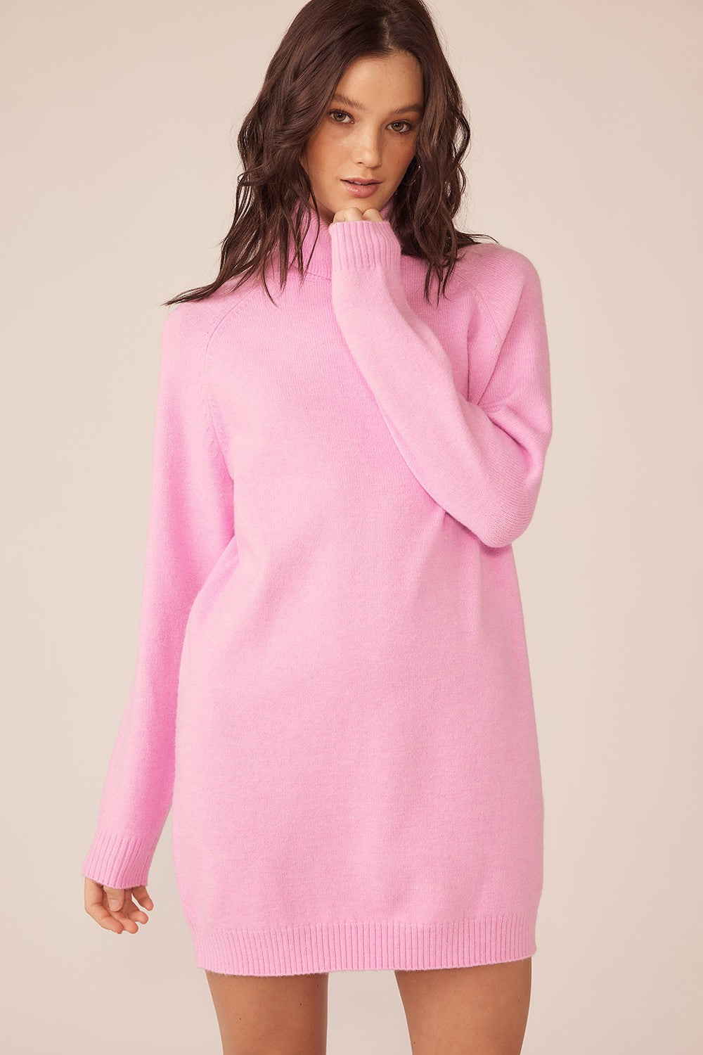 maternity pink sweater dress Pinkblush Dark Pink Exposed Seam Oversized Maternity Sweater Dress Small