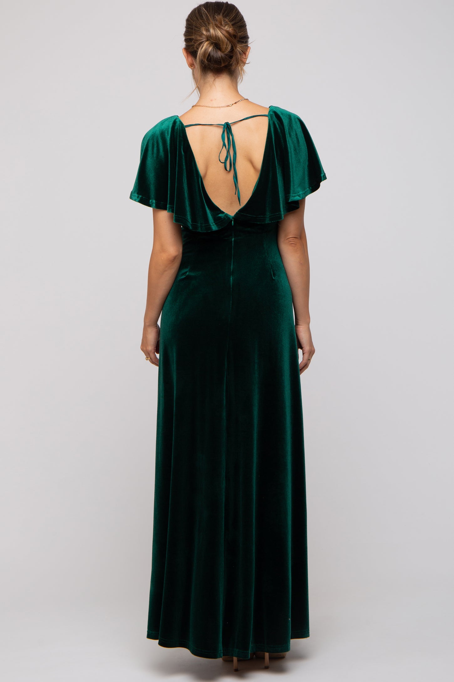 Emerald Green Velvet Maternity Maxi Dress PinkBlush Emerald Green Velvet Maternity Maxi Dress PinkBlush