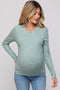 Green Ribbed Long Sleeve Top