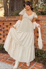 Yellow Floral Tiered Maternity Maxi Dress