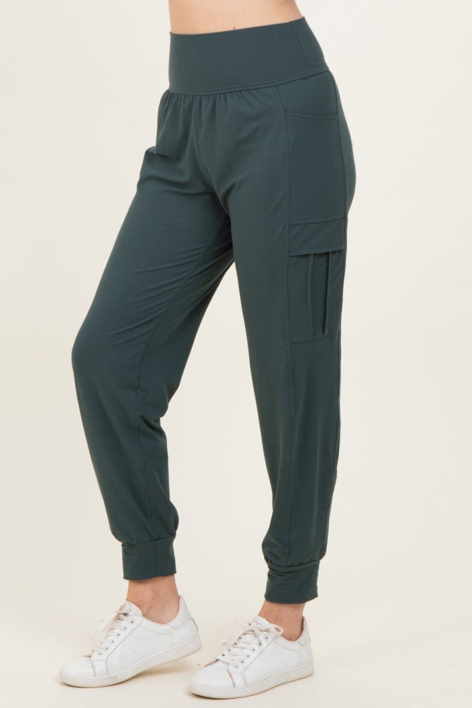 Forest Green Cargo Pocket Jogger Pants