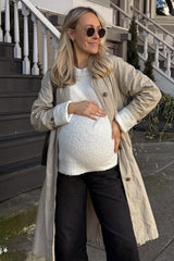 Black Wide Leg Raw Hem Maternity Jeans