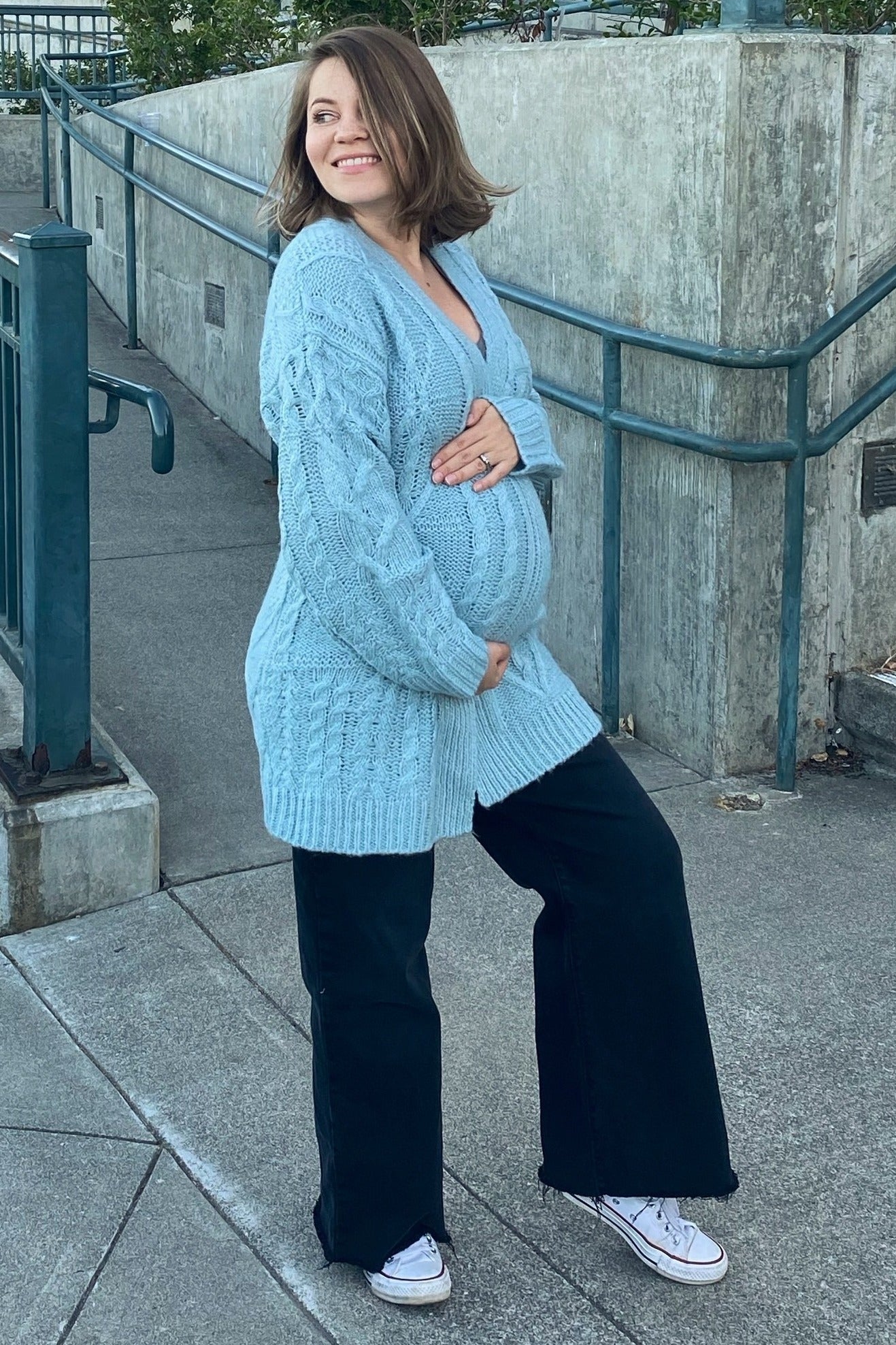 Black Wide Leg Raw Hem Maternity Jeans