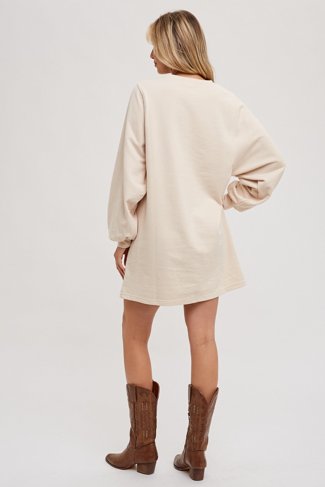 Cream Ultra Soft Sweatshirt Dress