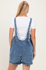 Blue Denim Scoop Neck Short Overall